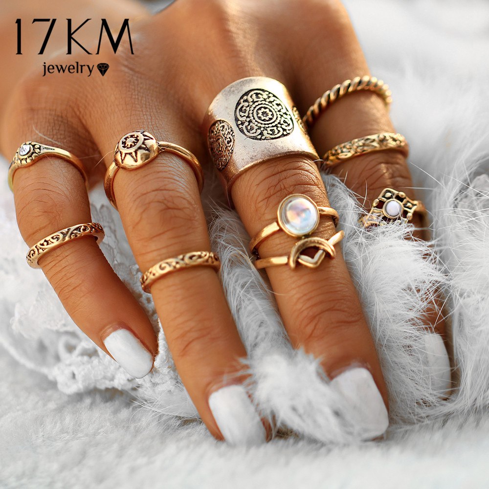 Vintage Turkish Party Boho Knuckle Rings 9 pcs/set