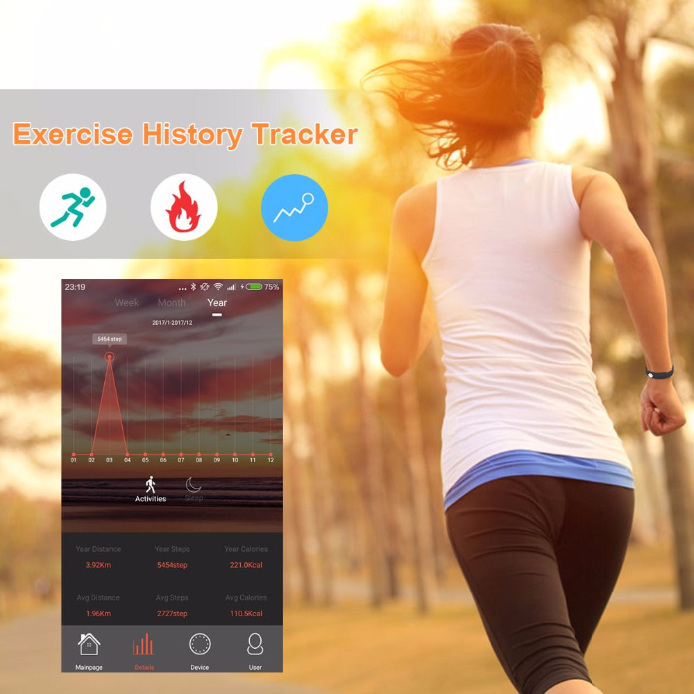 OLED WaterProof Smart Wristband Bracelet For Android/IOS Phones