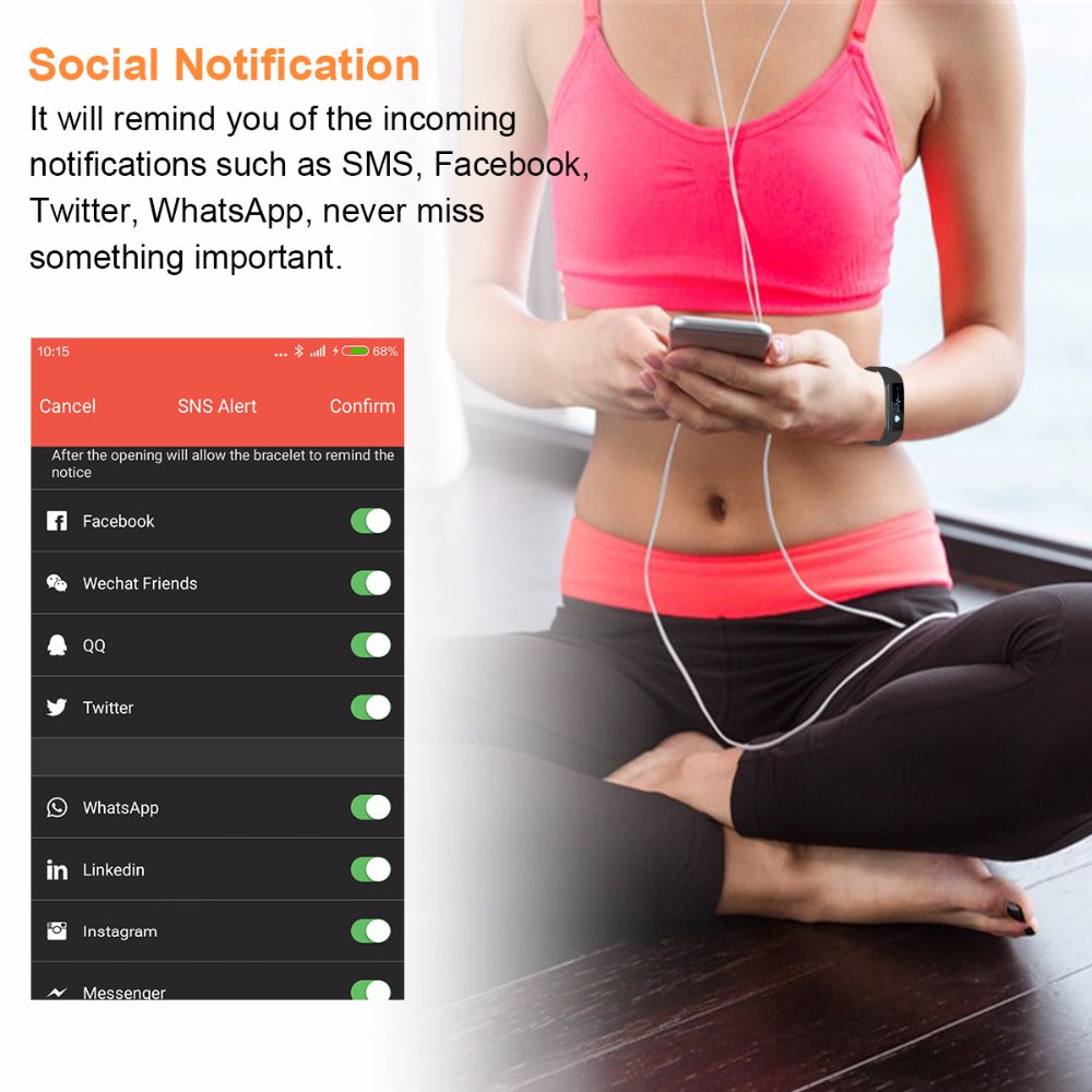 OLED WaterProof Smart Wristband Bracelet For Android/IOS Phones
