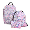 Printed Unicorn Backpack 3Pcs Set
