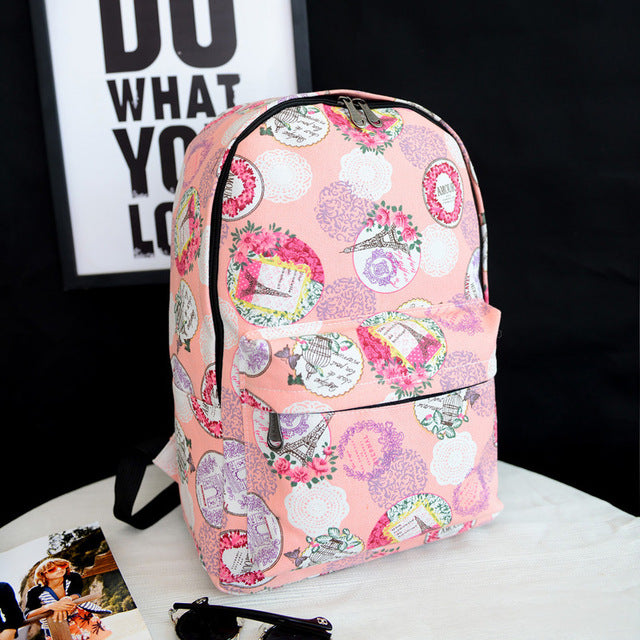 Retro Print Backpack 13 Styles