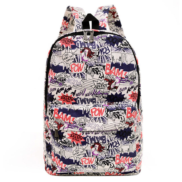 Retro Print Backpack 13 Styles