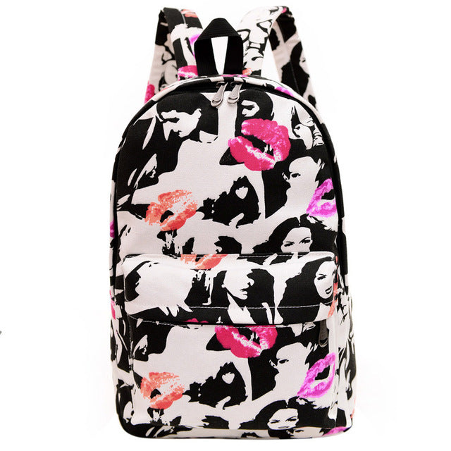 Retro Print Backpack 13 Styles