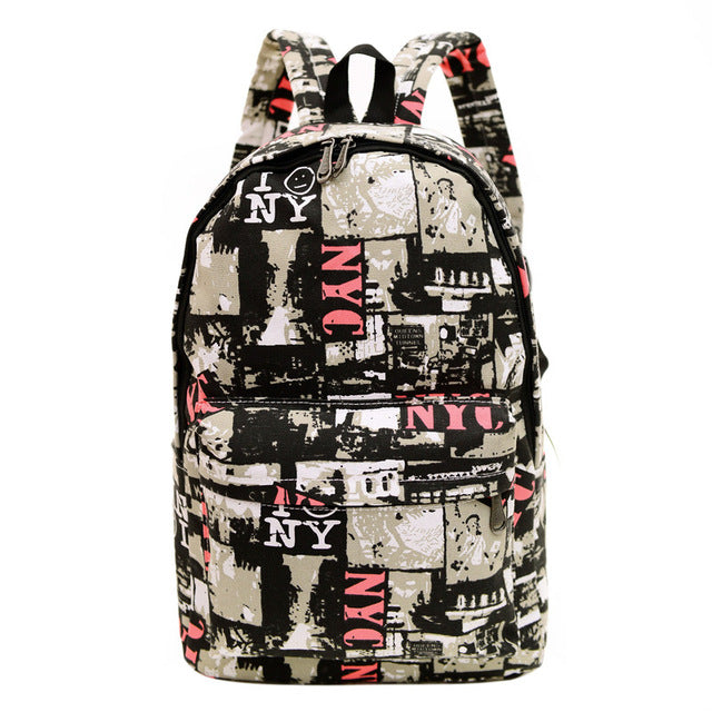 Retro Print Backpack 13 Styles