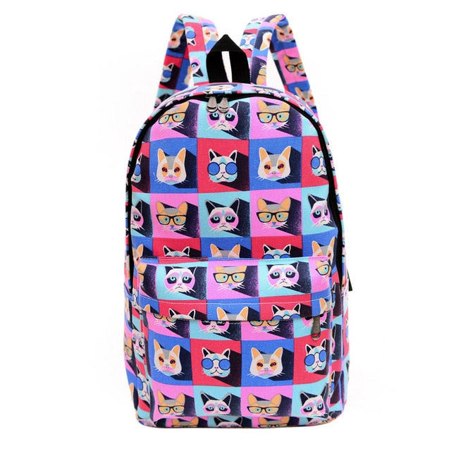 Retro Print Backpack 13 Styles